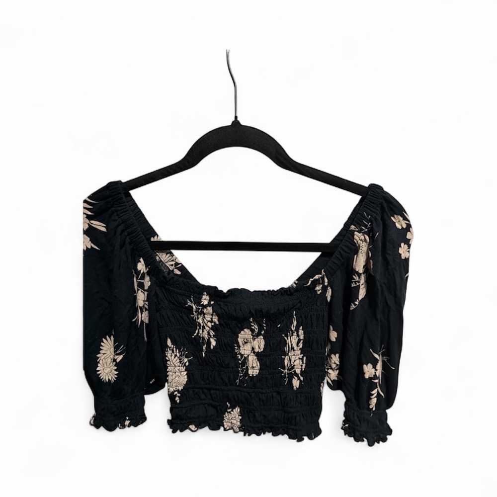 Urban Outfitters Black Floral Blouse